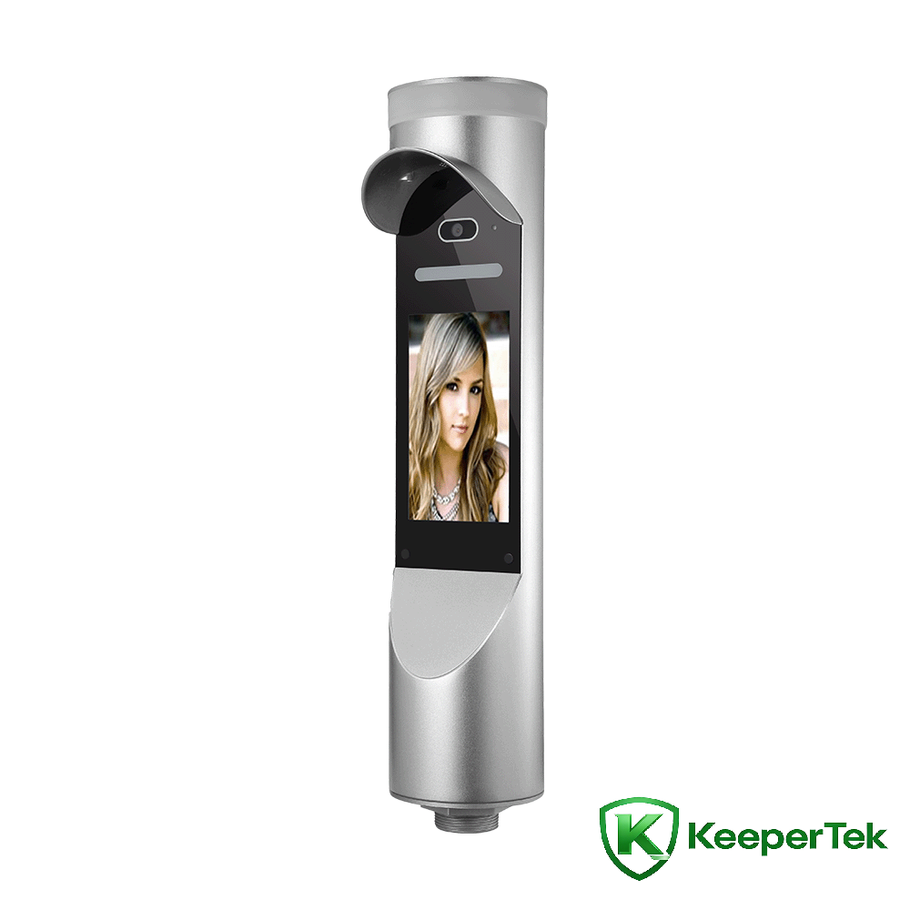 Máquina multifuncional de reconhecimento facial cilíndrico de 7 polegadas KT-FR014