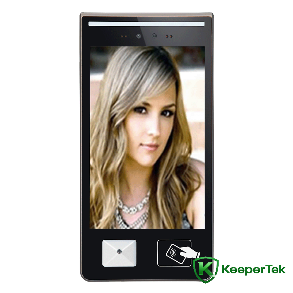 Cartão de código QR de reconhecimento facial de 10,1 polegadas, passagem e publicidade, máquina multifuncional KT-FR016